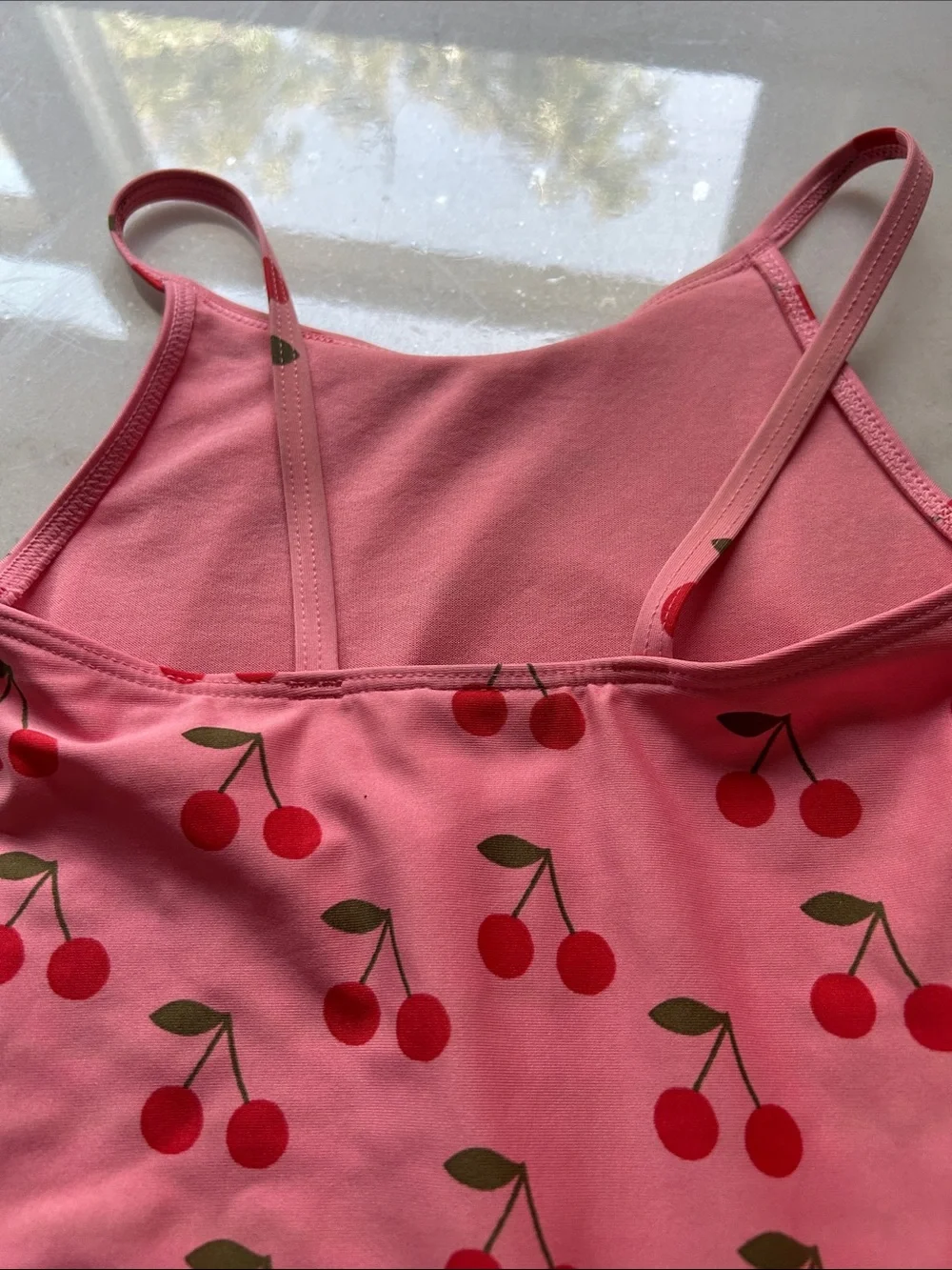 H&M Pink One-Piece Swimsuit with Red Cherry Print